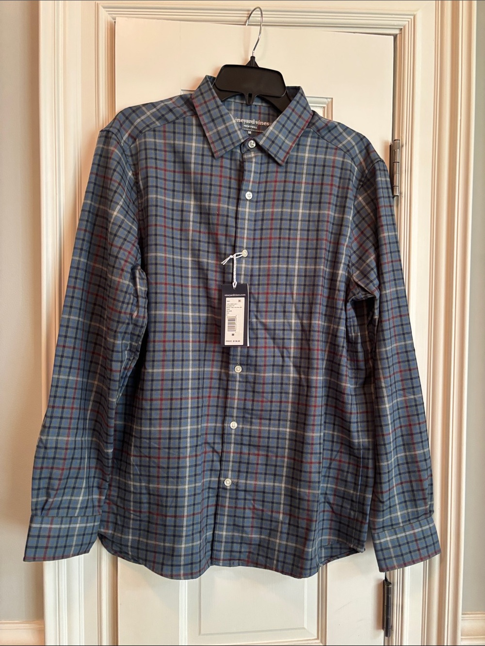 Vineyard Vines Blue and Red Plaid Button-Down Shirt